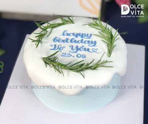 [470] Bánh tối giản trang trí lá hương thảo