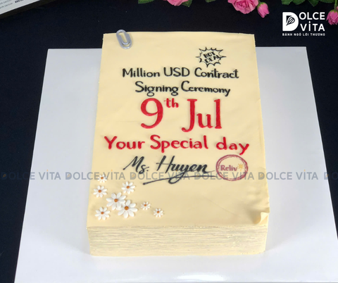 [1606] (150) Bánh kem tạo hình quyển sách/ tập tài liệu tặng cho dịp quan trọng