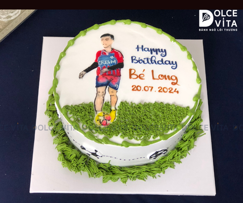[561] (90) Bánh chủ đề sân cỏ - vẽ chibi cầu thủ