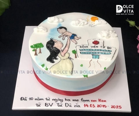 [1690] (80) Bánh kem kỷ niệm ngày đầu sinh con