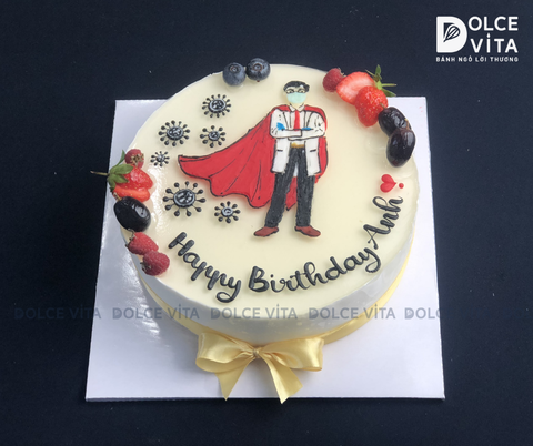 427 (80) Bánh bác sĩ siêu nhân (Green Tea Lemon mousse)