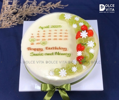 [1276] Bánh kem phô mai trà xanh tươi mát vẽ lịch