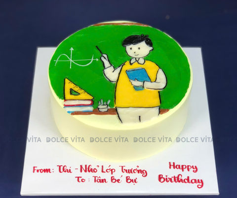 [1867] (90) Bánh kem vẽ hình Thầy giáo cho nhiều dịp và Tri ân ngày 20/11