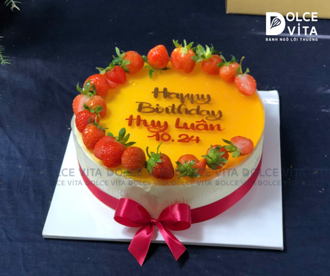 024 (20-30-50-80) Passion - Bánh mousse chanh dây trang trí dâu