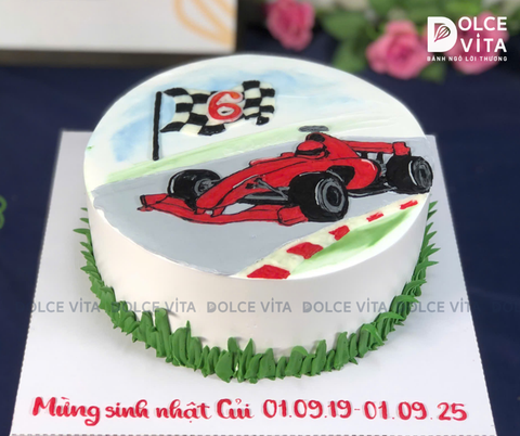 [1906] (95) Bánh Kem Chủ Đề Xe Đua Công thức 1– Tăng Tốc Cùng Đam Mê
