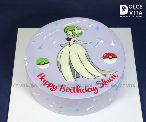 [1907] (90) Bánh kem vẽ Pokemon Gardevoir thanh lịch và cá tính