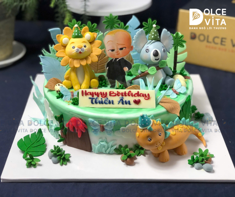 [972] (530) Bánh tạo hình chủ đề rừng xanh - baby boss