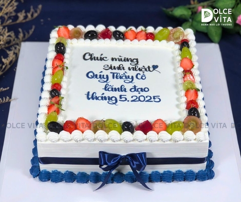 [816] Bánh hình vuông trang trí trái cây - phù hợp mọi dịp