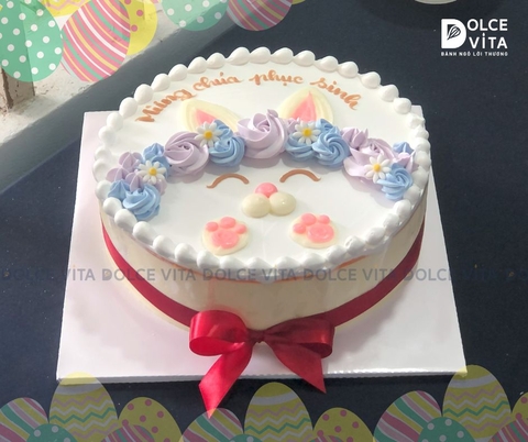 1247 (40) Bánh Kem Phục Sinh (Easter Cake) Hình Mặt Thỏ Dễ Thương