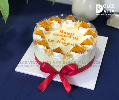 013 Mousse bắp trang trí cam sấy, hạnh nhân