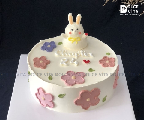 [1643] Bánh kem phong cách nhẹ nhàng, tạo hình thỏ.