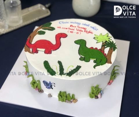 [1421] (120) Bánh Kem Vẽ Khủng Long – Chào Mừng Đến Với Thế Giới Cổ Đại