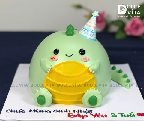 [622] (160) Bánh tạo hình khủng long xanh lá