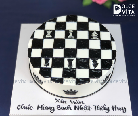 [1171] (60) Bánh kem vẽ Cờ Vua - Món Quà Cho Người Đam Mê Cờ
