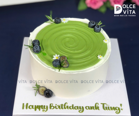 [2016] (20) Bánh trang trí tối giản, tone màu xanh lá