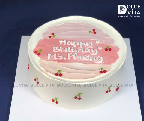 [1924] Bánh Kem Phong Cách Hàn Quốc – Vẽ Quả Cherry Ngọt Ngào