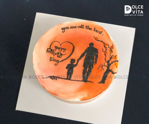 [1466] (70) Bánh vẽ Cha và Con - Tặng cho Sinh nhật, Ngày của Cha
