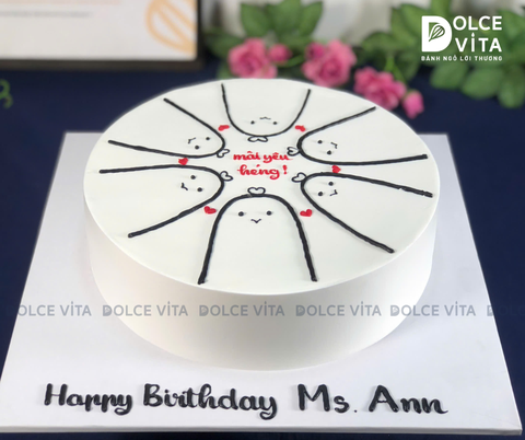 110 (40) Bánh kem vẽ ngón tay, cho sinh nhật hội bạn, tập thể