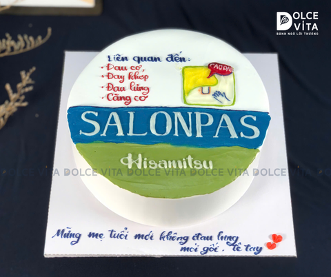 [1517] (80) Bánh Kem Vẽ Hình Mô Phỏng Cao Dán Salonpas – Món Quà Hài Hước Nhưng Đầy Ý Nghĩa