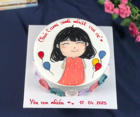 [604] (80) Bánh vẽ cô bé đáng yêu nhí nhảnh