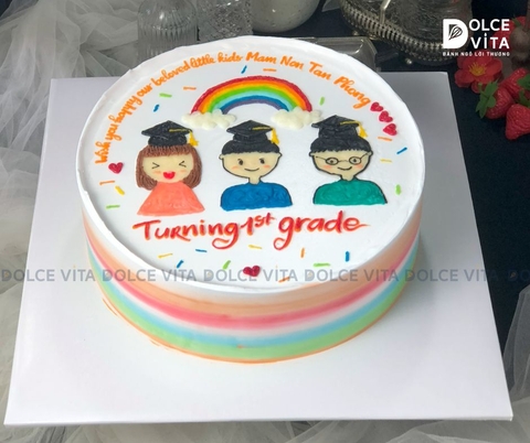 [1329] (90) Bánh kem vẽ học sinh tốt nghiệp cho ngày ra trường, chuyển lớp