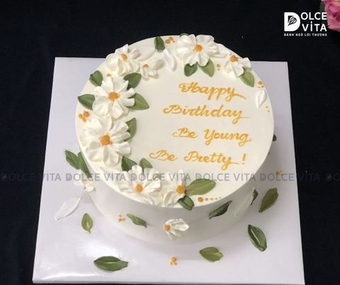 [1447] (70) Bánh sinh nhật trang trí hoa cúc nhẹ nhàng - thuần khiết