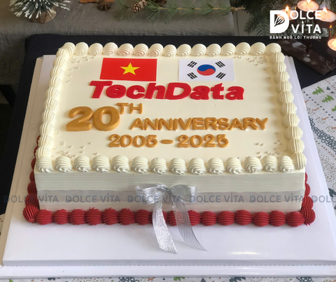 [2838] (150) Bánh hình chữ nhật in hình, có logo kỷ niệm ngày sinh nhật/ thành lập doanh nghiệp