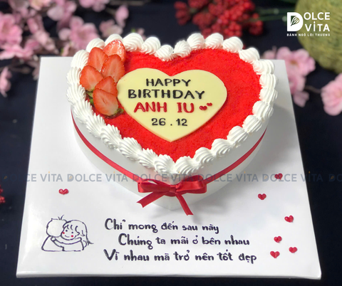 [568] (45) Bánh Sinh Nhật Hình Trái Tim Tặng Vợ/Chồng