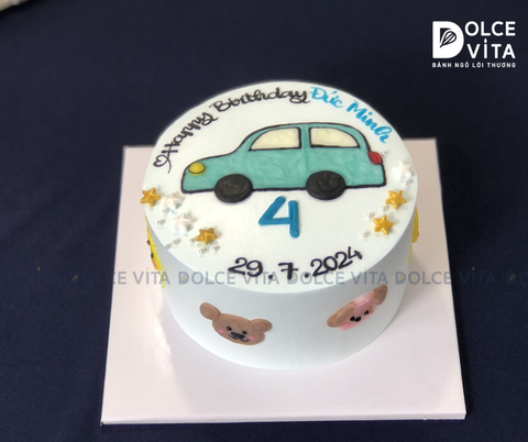 [0600] (80) Bánh Vẽ Ô Tô Hoạt Hình – Món Quà Sinh Nhật Cho Bé Trai