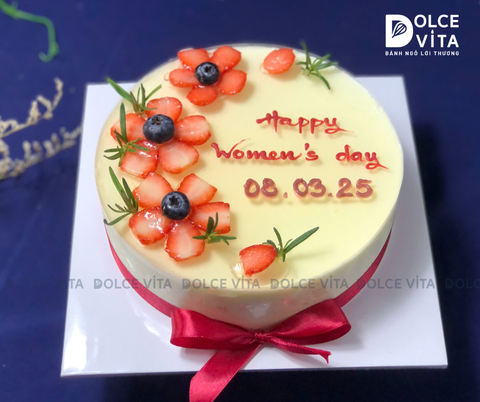 249 Green Tea Lemon (Bánh mousse trà xanh chanh) trang trí hình hoa