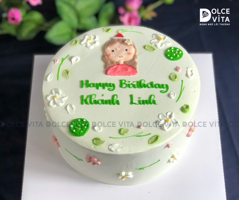 133 (40) Bánh kem vẽ chibi tặng sinh nhật phái nữ