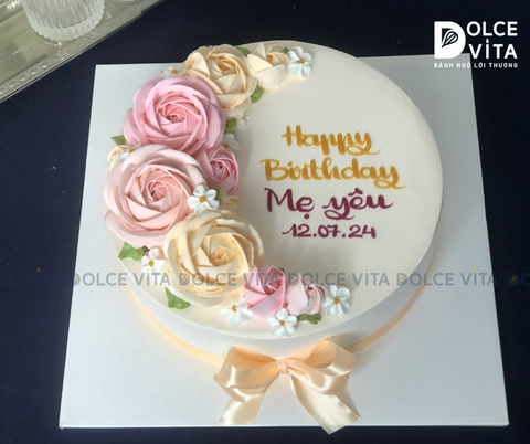 [335] (60) Bánh trang trí hoa kem tặng Mẹ nhân sinh nhật,  Ngày của Mẹ, 20/10...