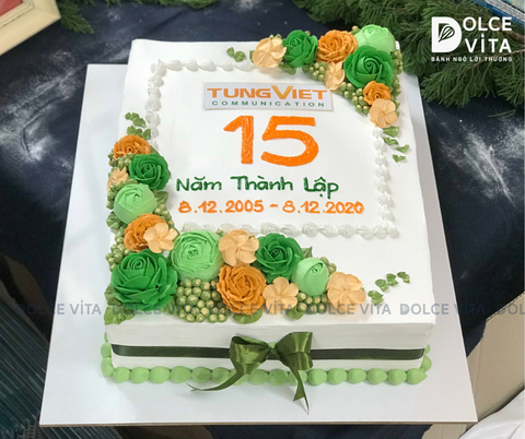 348 (200) Bánh hình chữ nhật in logo kỷ niệm ngày thành lập