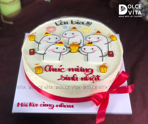 [2914] Mousse bắp - Bánh mousse phô mai vẽ hình hài hước tặng hội bạn thân, đồng nghiệp