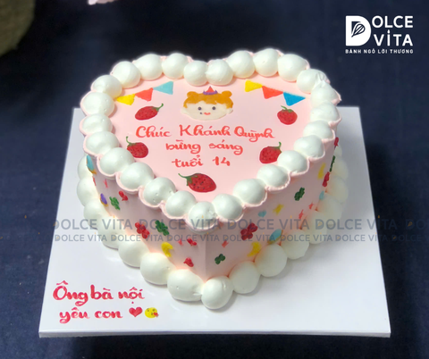 1011 (50) Bánh trái tim trang trí sắc màu pastel