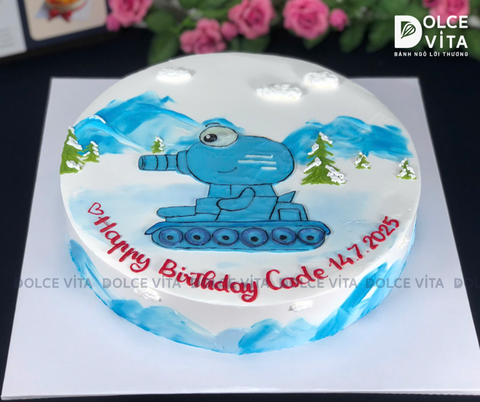 [1915] (100) Bánh bánh kem vẽ Chilly Tank cho bé trai