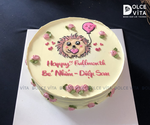 [1916] (50) Bánh kem vẽ chú nhím - ngọt ngào và đáng yêu cho bé gái