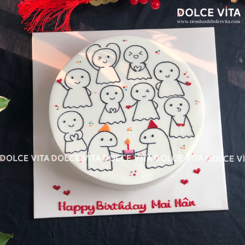 170 (70) Vẽ hình sinh nhật tập thể, cầm bánh kem