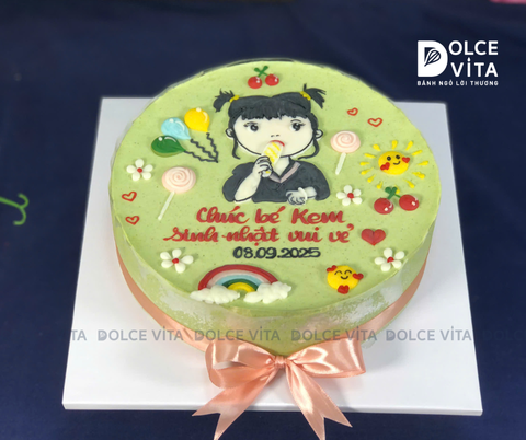 [0535] (80) Matcha Yogurt vẽ hình bé gái