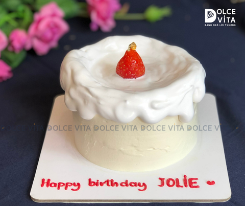 [1730] Bánh kem mini (bento) trang trí dâu tây