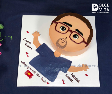 [1917] (100) Bánh mô phỏng khuôn mặt tặng đồng nghiệp - sếp nam người Ấn Độ