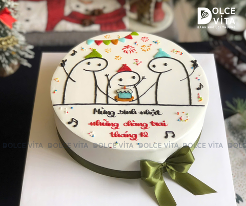 [1896] (40) Bánh kem hài hước chủ đề cụng ly - cầm bánh kem