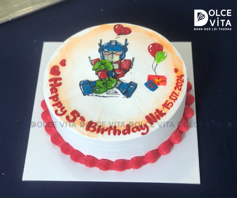 [0523] (80) Bánh kem vẽ siêu nhân Transformers