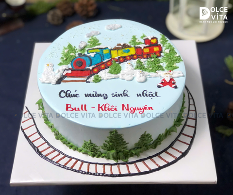 TX001 (90) Bánh vẽ tàu hỏa/ tàu lửa/ xe lửa - giáng sinh