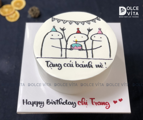 [1896] (40) Bánh kem hài hước chủ đề cụng ly - cầm bánh kem