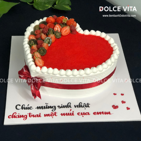 [1721] (30) Bánh hình trái tim trang trí trái cây