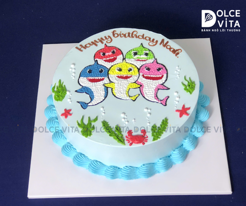 [1662] (80) Bánh chủ đề Đại dương - Baby shark