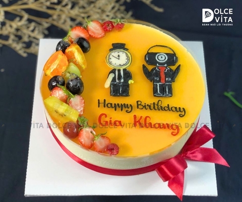 [270] (120) Bánh kem vẽ Clock man và Camera man - Món quà dễ thương cho Fan Skibidi Universe