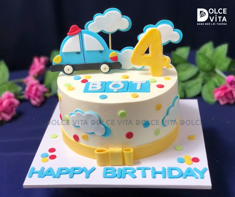 323 (200) Bánh tạo hình xe cảnh sát - Bánh sinh nhật bé trai chủ đề ô tô (đặt trước 2 ngày)