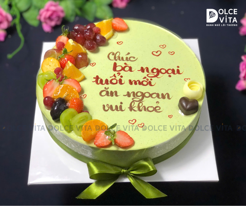 1073 Matcha Yogurt mừng sinh nhật bà